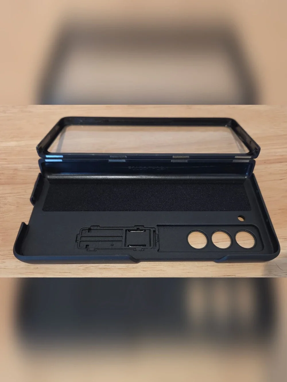 Galaxy Z Fold5 Case -  Black, Kickstand, Clear Front Cover, Samsung Phone Case